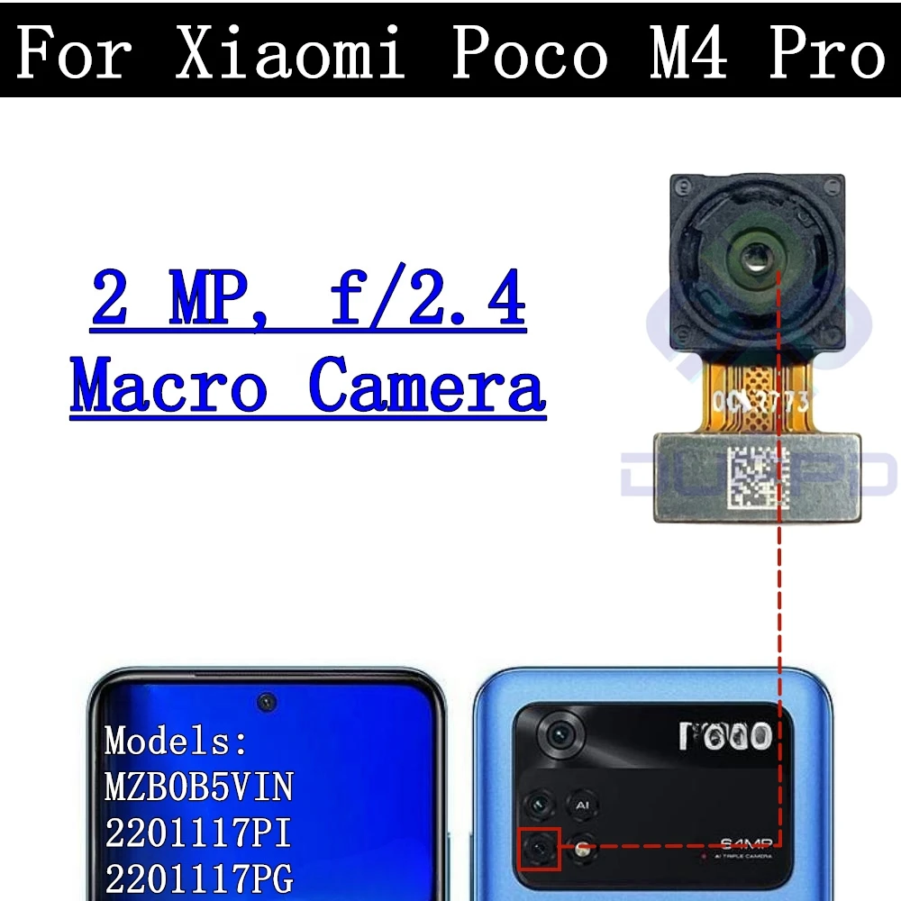 Модуль задней камеры гибкий кабель для Xiaomi Poco M4 Pro M4Pro Передняя селфи маленькая