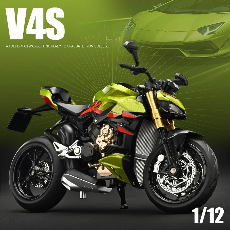 Фото Модель мотоцикла Ducati V4S из сплава, масштаб 1:12, имитационная модель, игрушка, подарок на день рождения, коллекционная миниатюра, декор для дома №1