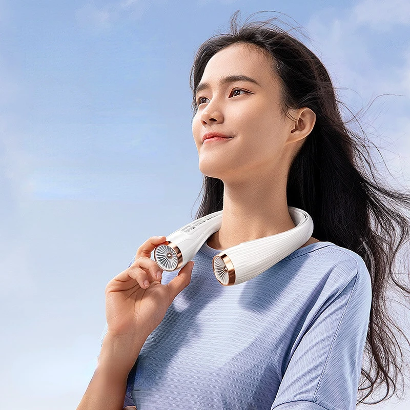 

5000mAh Portable Neck Mounted Foldable Vaneless Fan USB Charging Wearable Sports 360 Degree Air Conditioning Fan