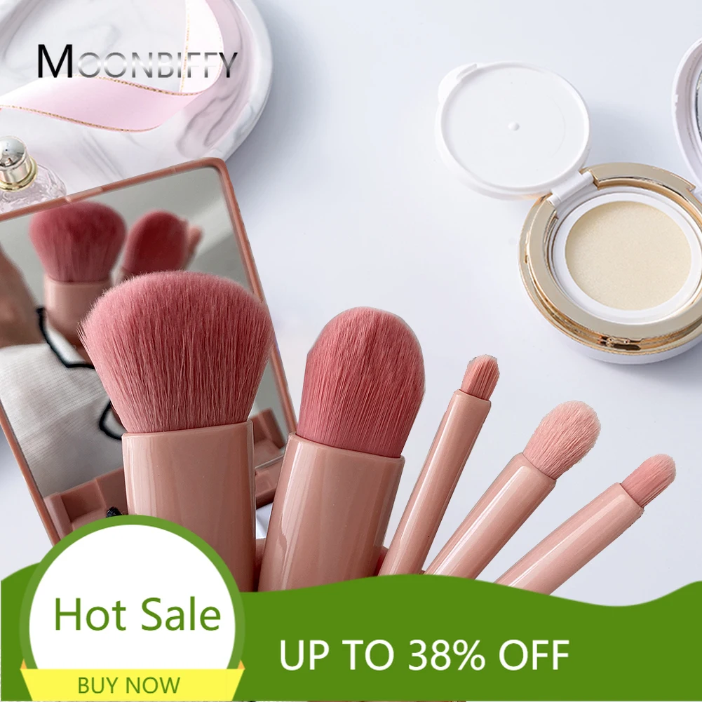 

Портативный розовый набор кистей для макияжа для косметики с зеркалом для основы макияжа пудры румян теней для век Кисть для макияжа Макияж