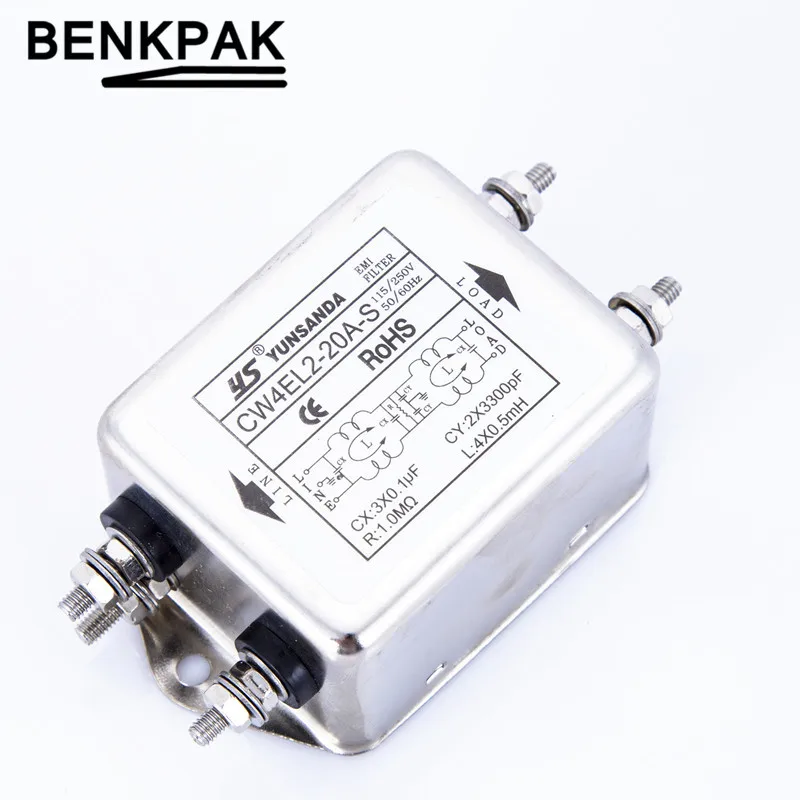 Однофазный фильтр EMI с питанием переменного тока фоторазъем 10 А 20 30 1 шт.