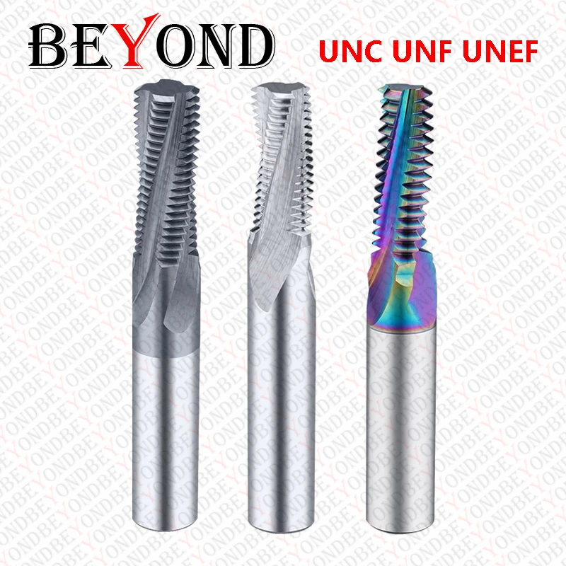 

BEYOND UNC UNF UNEF Thread Milling Cutter 3/8 7/16 NO.10-24 1/2 American Carbide Tungsten for Steel Aluminum Coated End Mills