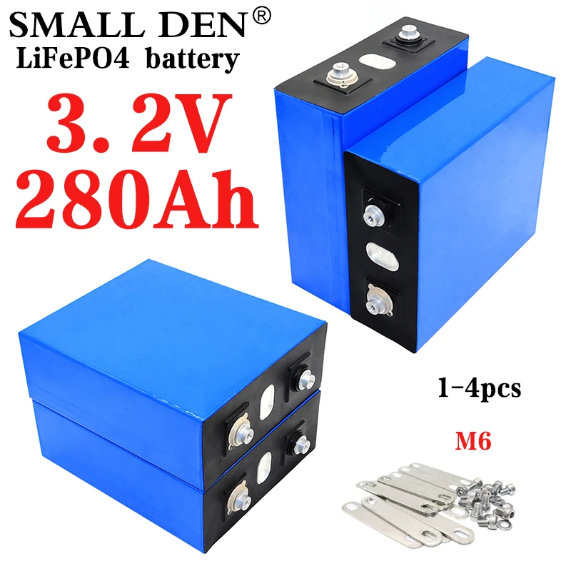 3.2V 280Ah LiFePO4 Rechargeable Battery Lithium Iron Phosphate Class A Battery DIY 12v 24v 36v Solar Storage System Duty Free