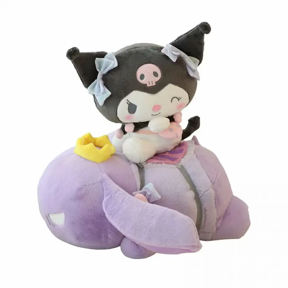 

45cm Sanrio Kuromi Baku Cartoon Plush Doll Kawaii Couple Soft Stuffed Animals Cute Sleeping Pillow for Girlfriend Birthday Gift
