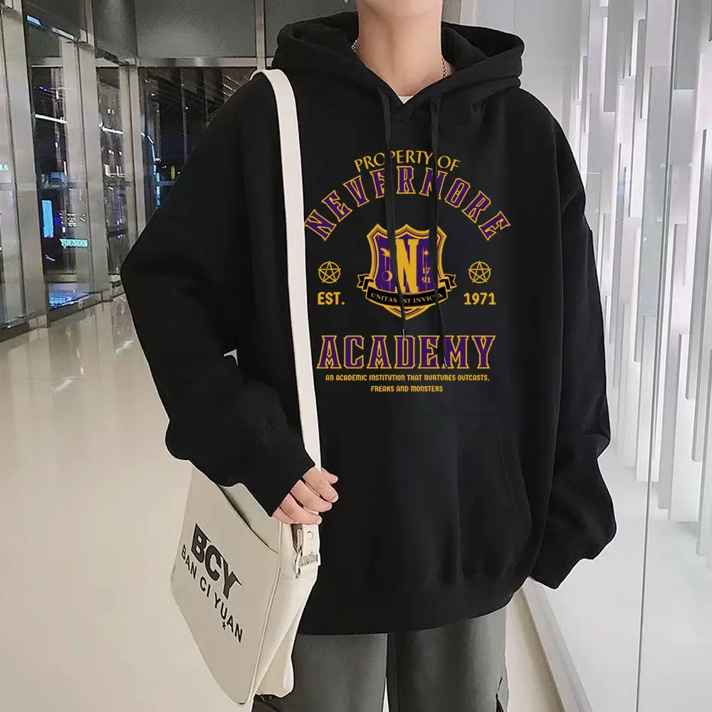 

Wednesday Addams Hoodie Vintage Punk Casual Men's Hoody TV Series Nevermore Academy Graphic Hoodies Loose Streetwear Sweatshirt