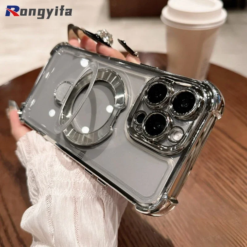 Магнитный прозрачный чехол для Vivo V40 V30 V29 Pro Y28S Y18 Y18E Y03 Y36T Y20T Y20A Y12A T2 усиленный