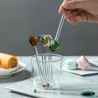 Ложка из стекла, устойчивая к жаре, 1 шт., прозрачная, для кафе, длинная, длинная ложка, ложка для еды, Оптовая Продажа онлайн