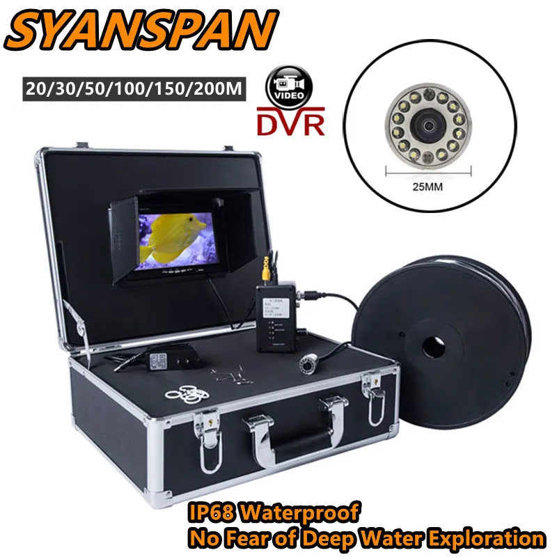 

Камера обнаружения DVR SYANSPAN 7 дюймов, IP68, водонепроницаемая, 30/50/100/150/200 м, HD 1000TVL, видеокамера с 12 белыми огнями высокой яркости