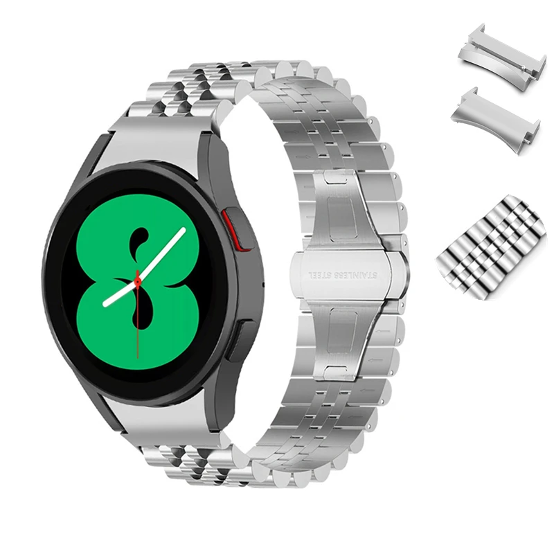 

No Gaps Bracelet for Samsung Galaxy Watch 4 Classic 42mm 46mm Curved End Stainless Steel Strap For Galaxy Watch 4 Band 44mm 40mm