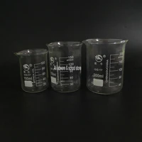 3pcsset 100ml150ml200ml low form beaker chemistry laboratory borosilicate glass beaker thickened with spout