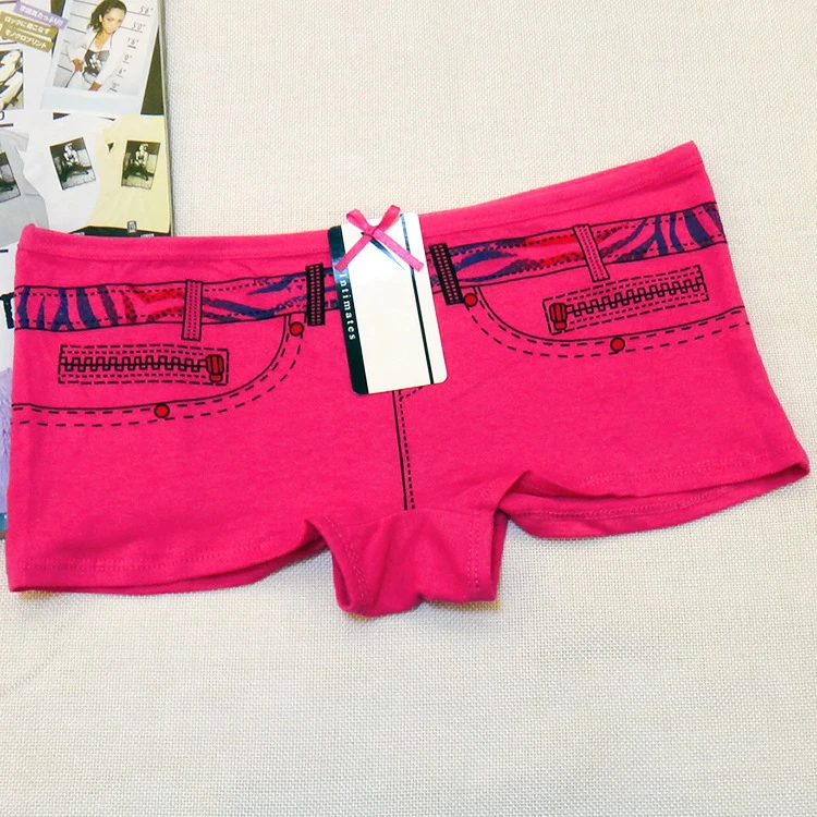 Хлопковые женские шорты-боксеры джинсовые шорты с принтом Трусы-шорты для