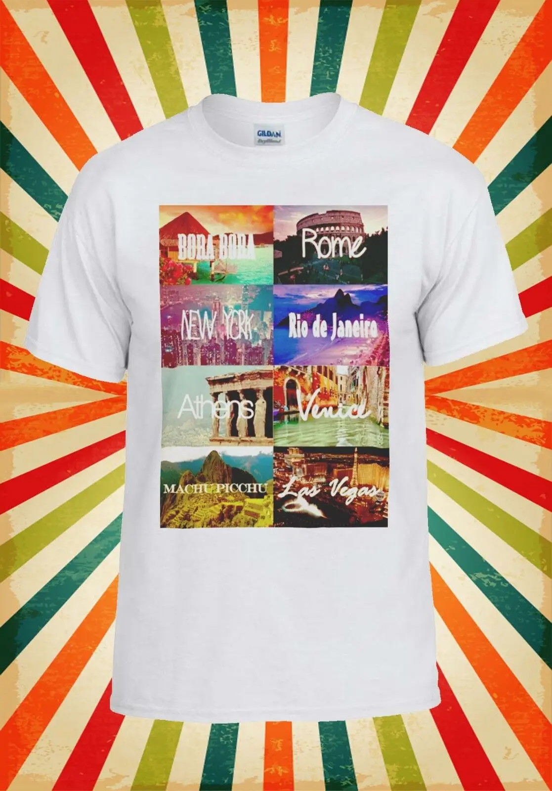 Нью-Йорк Лас-Вегас Венеция Рим крутая майка футболка 1044