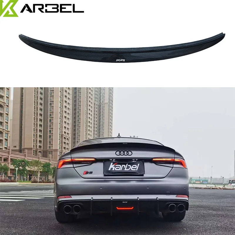 

Для Audi A5 S5 RS5 2017-2021 высококачественный задний спойлер из углеродного волокна для багажника Задняя Крышка багажника