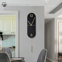 marble slate pendulum clock modern minimalist wall clock single face mute living room study office hanging watch home decor klok