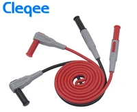 free shiping cleqee p1033 multimeter test cable injection molded 4mm banana plug test line straight to curved test cable