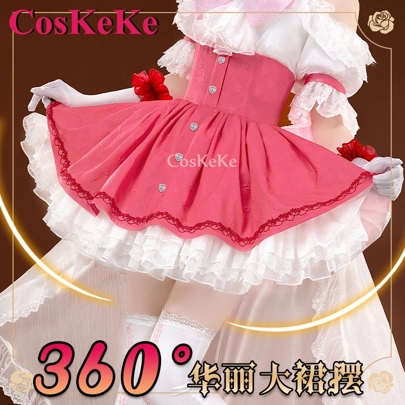 CosKeKe Kaname Madoka Косплей Аниме Puella Magi Magica Костюм Palgantong Розовое торжественное платье