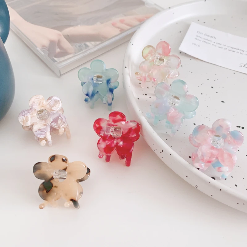 

Женские Винтажные заколки для волос, Элегантные Заколки для волос из ацетата в форме цветка, аксессуары для волос