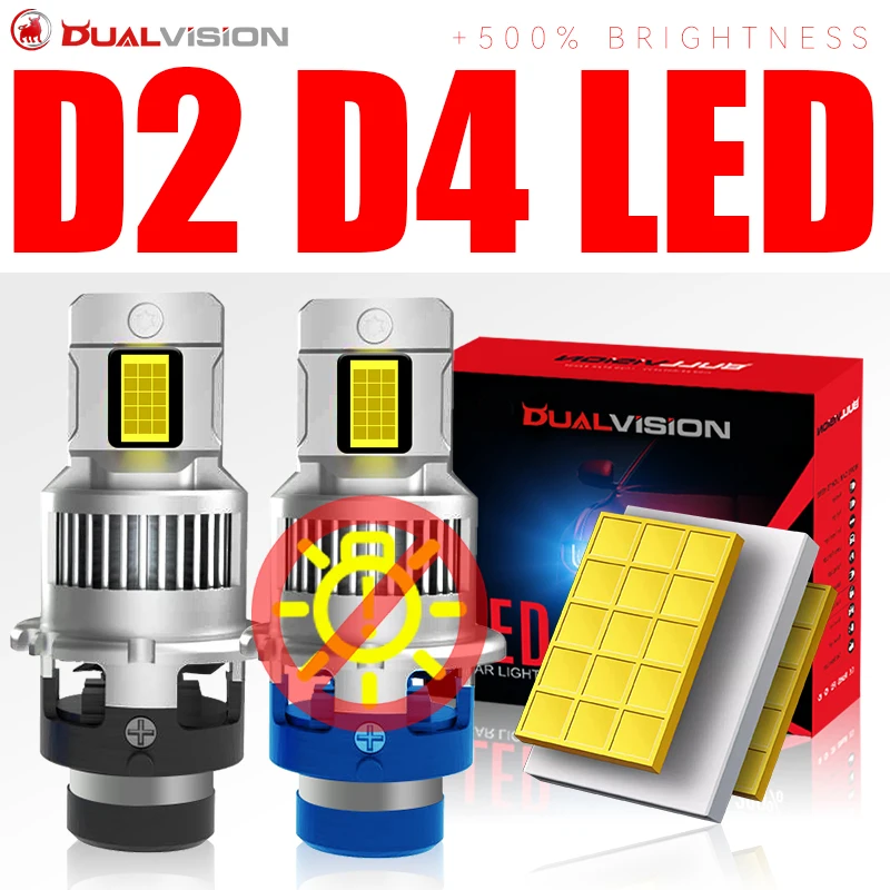 Фото D2S Светодиодные фары Canbus Ксеноновые лампы 35 Вт 55 Вт HID D4S D2S D2R D4R 6500K Белый 30 шт. 9054 CSP Чипы 1:1 Светодиодная лампа Plug&Play 12 В 24 В №1