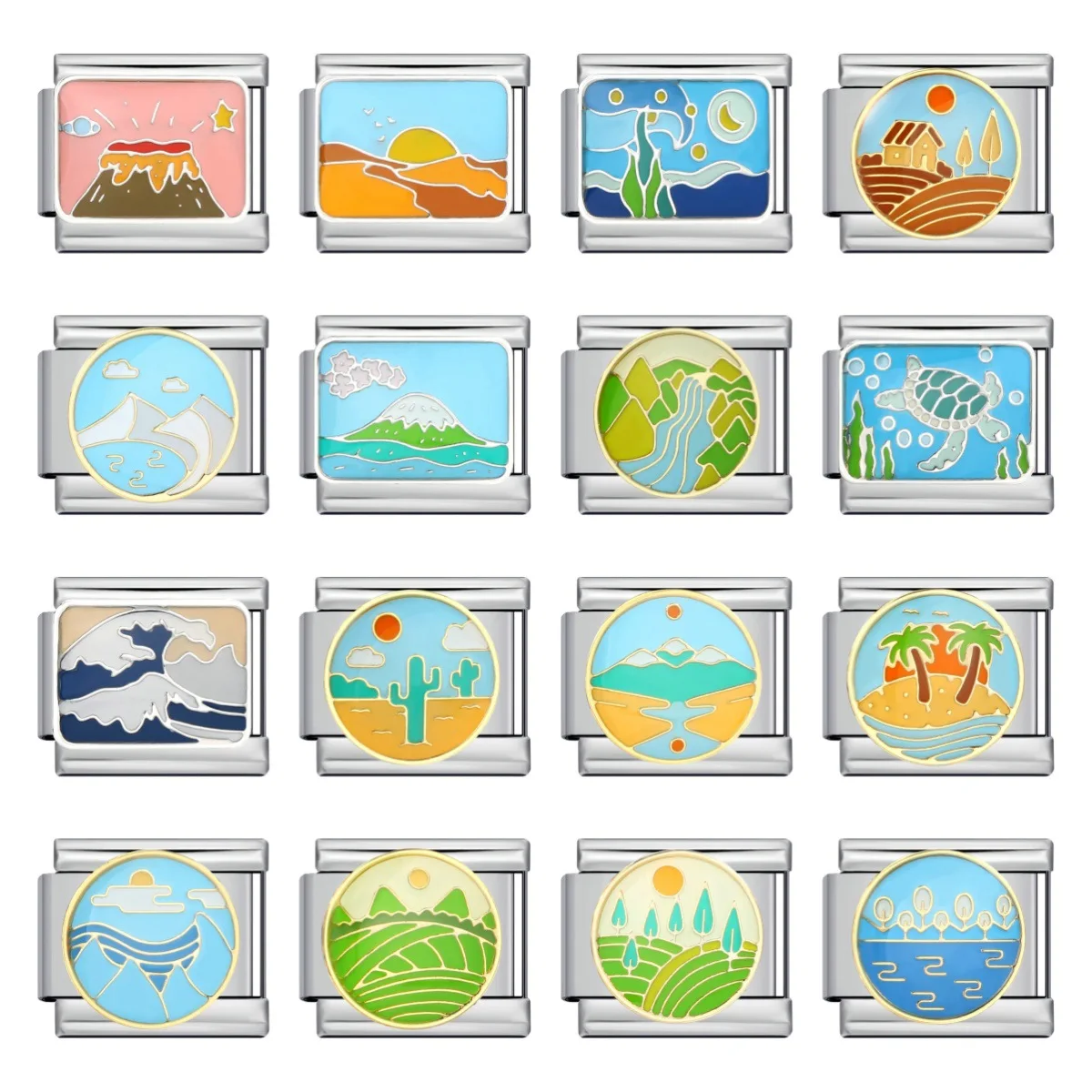 Живописная горная река закат природный дизайн итальянские подвески подходят для