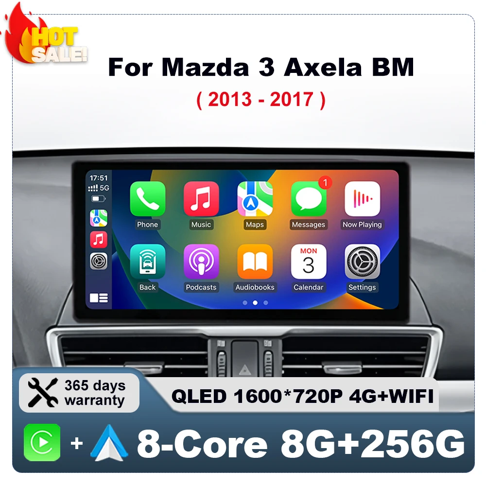 Android Auto для Mazda 3 Axela BM 2013 2014 2015 2016 2017 CarPlay Навигация GPS Автомобильная