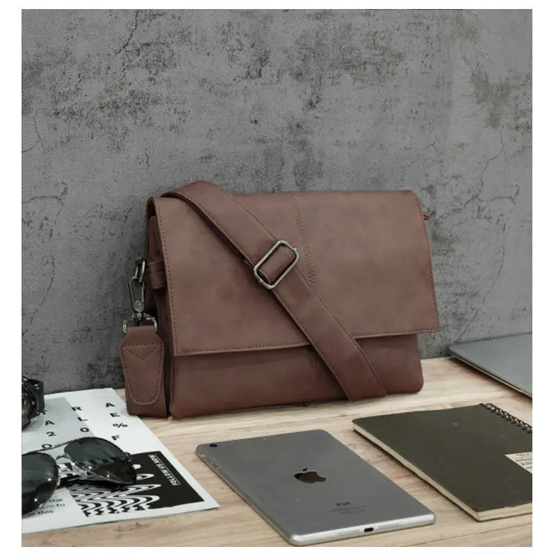 Korean Version Of The New Chao Brand Satchel Bag Men's Matte Leather Postman Bag Men's Bag One Shoulder Shoulder Satchel