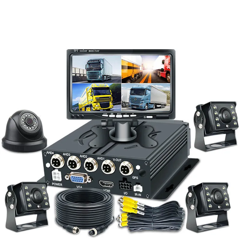 

cheapest sets of truck MDVR with high quality OEM 7 Inch Monitor Truck Dvr Car Camera System