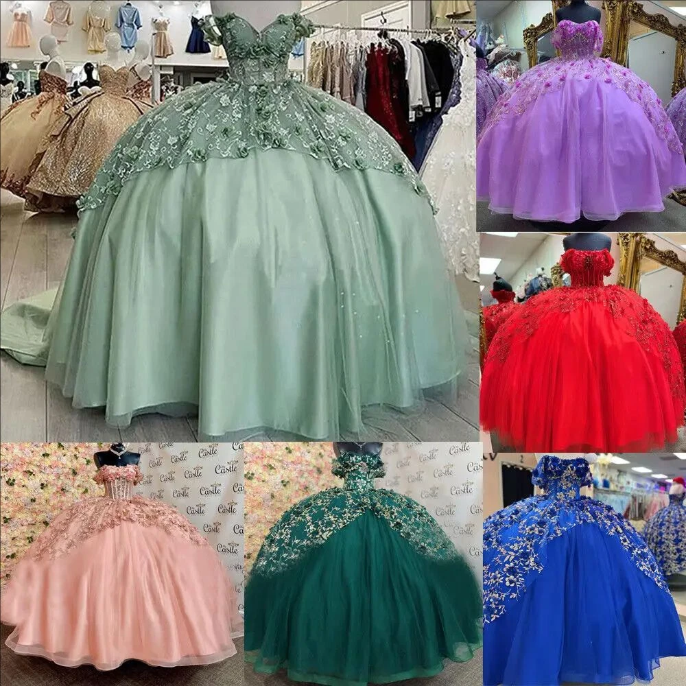 ANGELSBRIDEP шалфейное зеленое платье Quinceanera бальное принцессы милое с открытыми