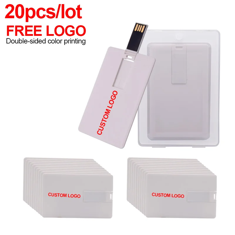 

20pcs/lot Credit Card USB Flash Drive USB 2.0 4GB 8GB 32GB usb memory stick pendrive memory bank card usb free logo business