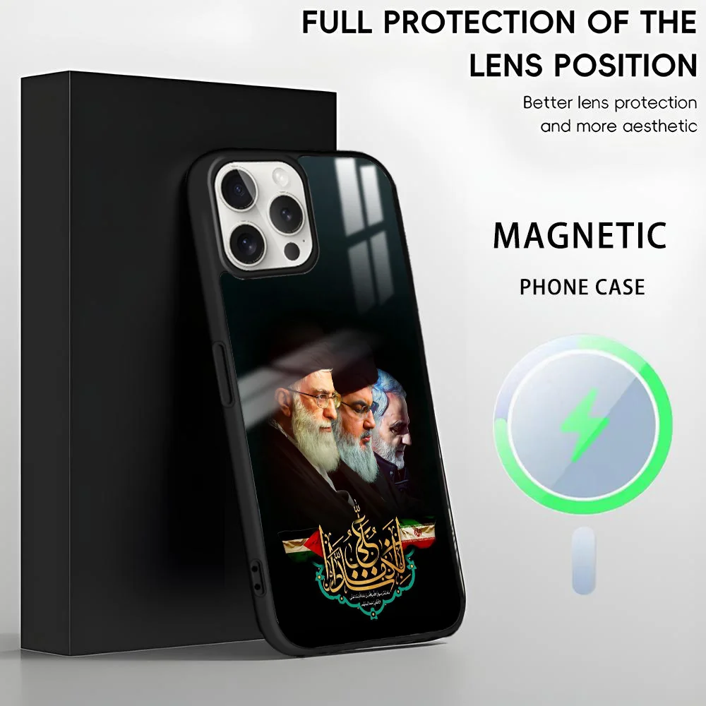 Ливанский чехол для телефона Hassan Nasrallah iPhone 16 15 14 13 12 11 Pro Max Plus мини-магнитный Magsafe с