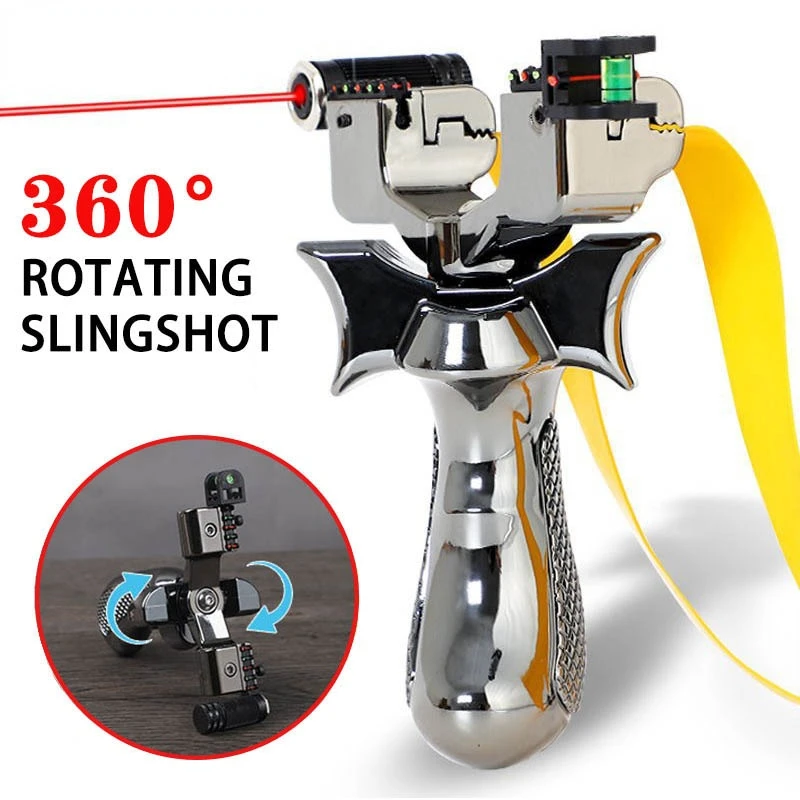 360°rotatable Laser Slingshot High-precision Outdoor Hunting Fishing Slingshot Fast Pressure Precision Design Infrared Lasertool