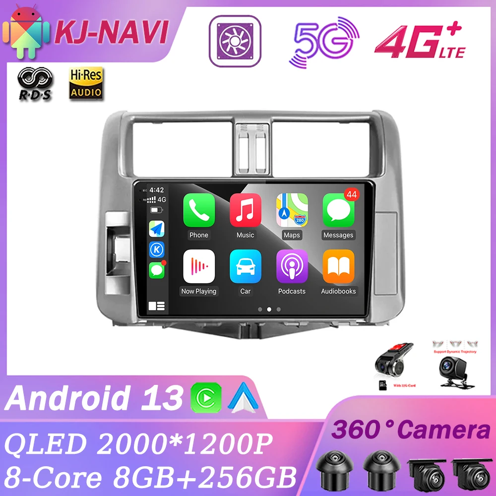 

Car Radio Multimedia Player Navigation Stereo GPS 2Din 2 Din DVD Android 13 For Toyota Land Cruiser Prado 150 2009 - 2013