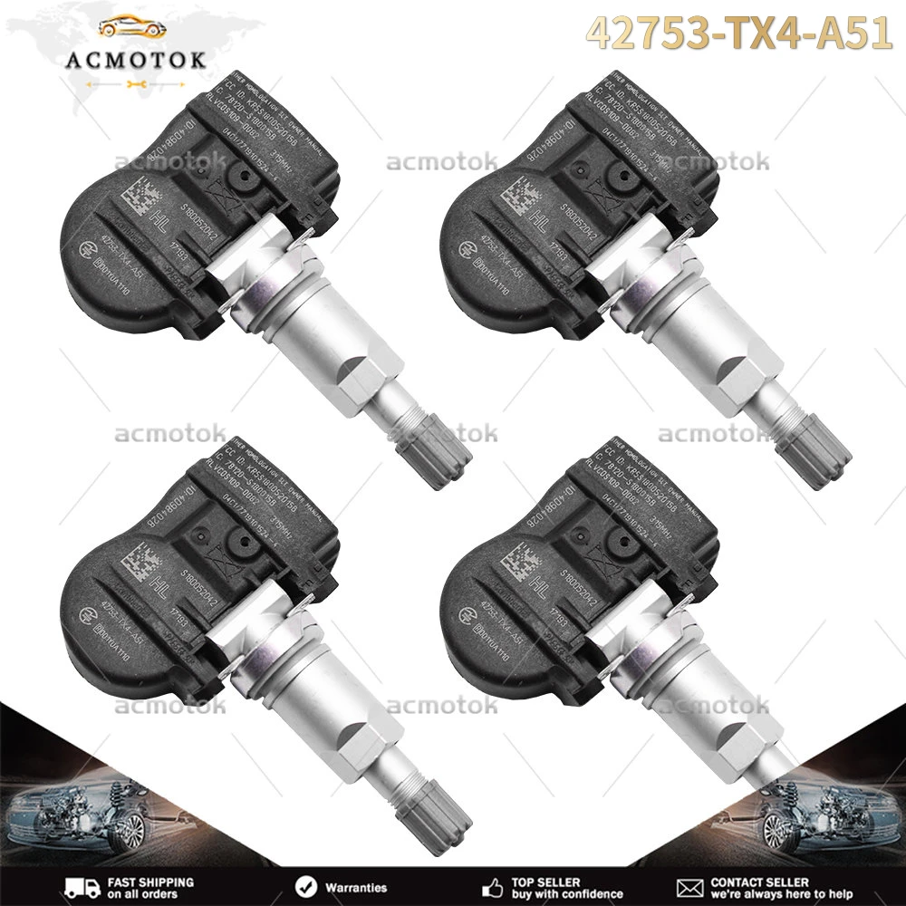 4 шт. для 2016-2018 Acura ILX Acura Rdx Acura Tlx 42753-TZ3-A51 программатор датчика давления в шинах 42753-TX4-A51 TPMS датчик 315 МГц