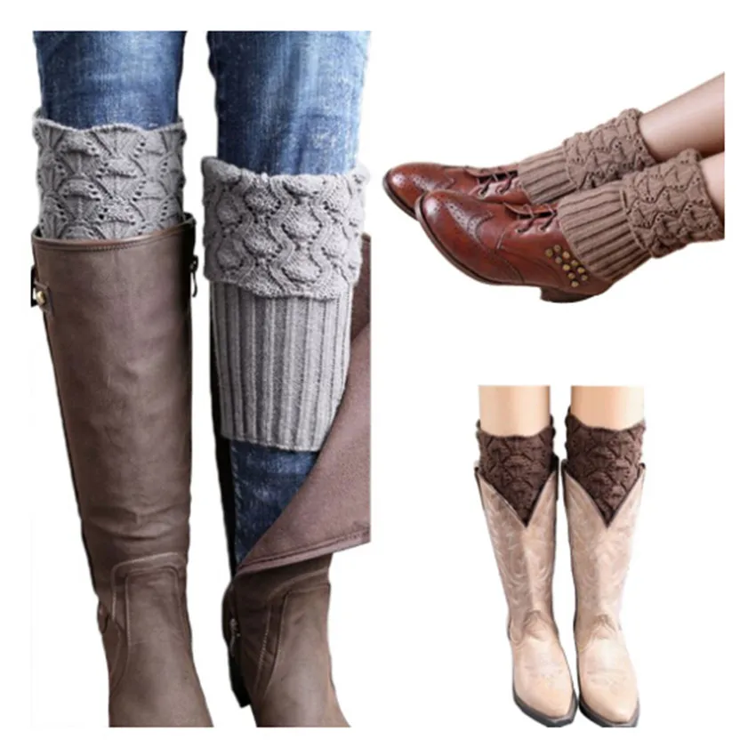 

Fashion Leg Warmers Women Warm Knee High Winter Knit Solid Crochet Leg Warmer Socks Warm Boot Cuffs Beenwarmers Socks