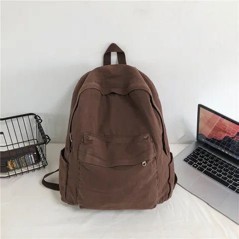 Рюкзак для книг в стиле преппи из 100% хлопка для подростков, повседневный мягкий желтый ранец для ноутбука для учеников школы и путешествий