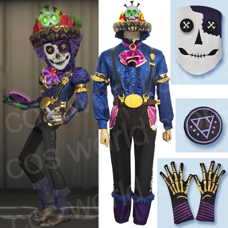 

Game Identity V Survivor Prospector Norton Campbell Cosplay Costumes Halloween Party Blue Coat Soul Catcher Skin Uniforms Outfit