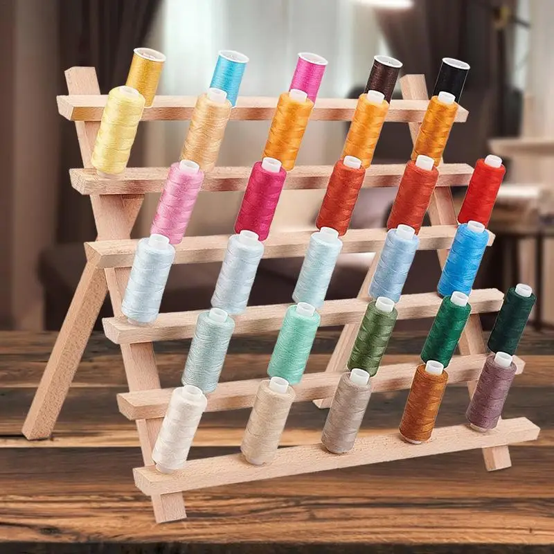 

Деревянная искусственная вышивка, инструмент для вязания и квилтинга, 30 катушек, оплетка, стойка, органайзер для полки с несколькими катушками