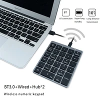 numeric keypad wireless digital keyboard aluminium alloy with two usb 2 0 ports for iosandroidwindows laptop computer phone