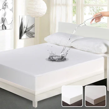 Muwago Waterproof Mattress cover Mattress Protector Bed Cover  Elastic Fitted Sheet Breathable Double Bed Dust Mite  Queen Size