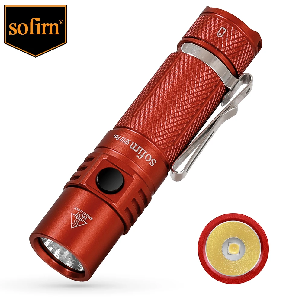 Sofirn SP10 Pro мощный фонарик 900 лм для повседневного использования LH351D светодиодный