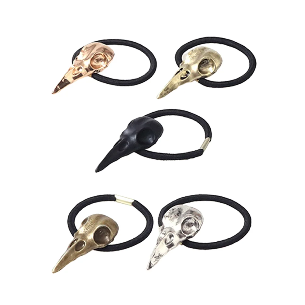 

5 Pcs Headgear Goth Accessories Raven Hair Ropes Stretch Headbands Women Three-dimensional Ties Zinc Alloy Miss