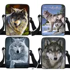 Зимняя сумка через плечо с изображением волка, женская сумка для щенка, сумки-мессенджеры с изображением воющего волка для подростков, сумка через плечо в стиле хип-хоп для путешествий, ранец