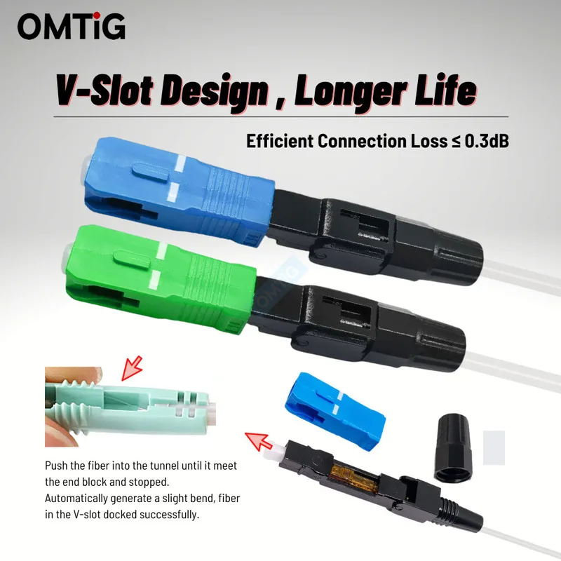 50/100/200PCS SC APC FTTH Fiber Optic Quick Connector SC UPC Fiber Optic Single-mode Fast Connector Lowest Price Free Shipping