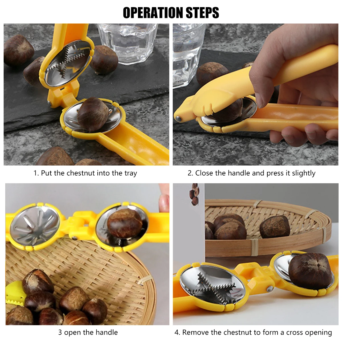 Устройство для чистки кожи каштана из нержавеющей стали |