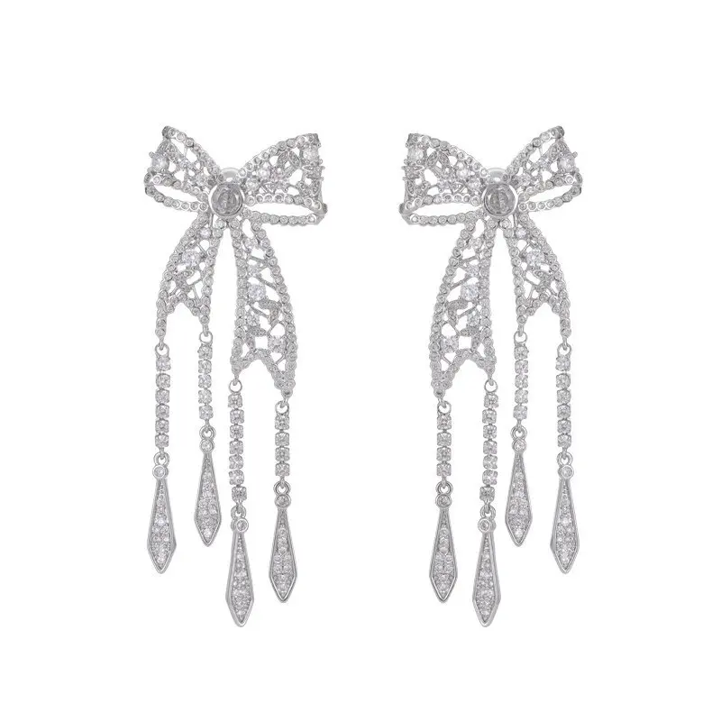 OKILY роскошные европейские висячие серьги с микро-дизайном в виде банта и