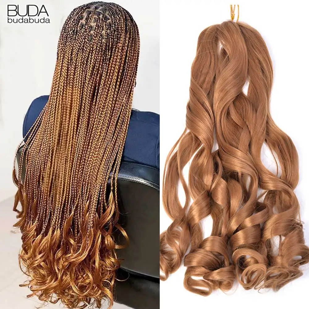 Synthetic Spiral Curls Hair Bundles Loose Wave Braiding Hair 24 Inch Crochet Braids Ombre Blonde Hair Extensions For Women