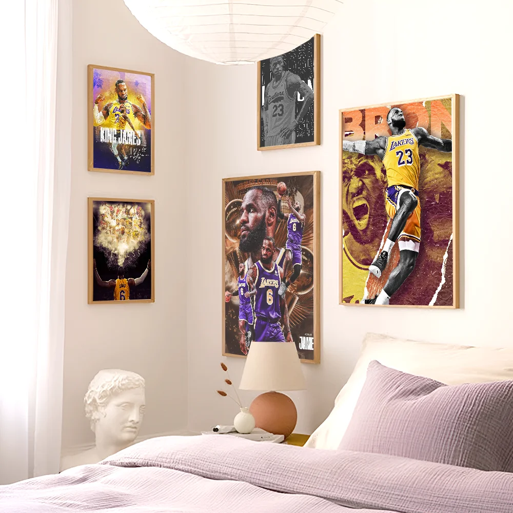 Pop Lebron James Баскетболист Настенный Постер Высококачественная Белая Бумага