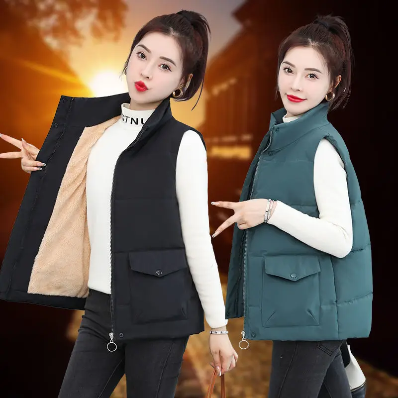 

New Autumn Women Ultra Light Vest Jacket Female Cotton Padded Vest Sleeveless Coat Ladies Casual Fashion Puffer Waistcoats G179