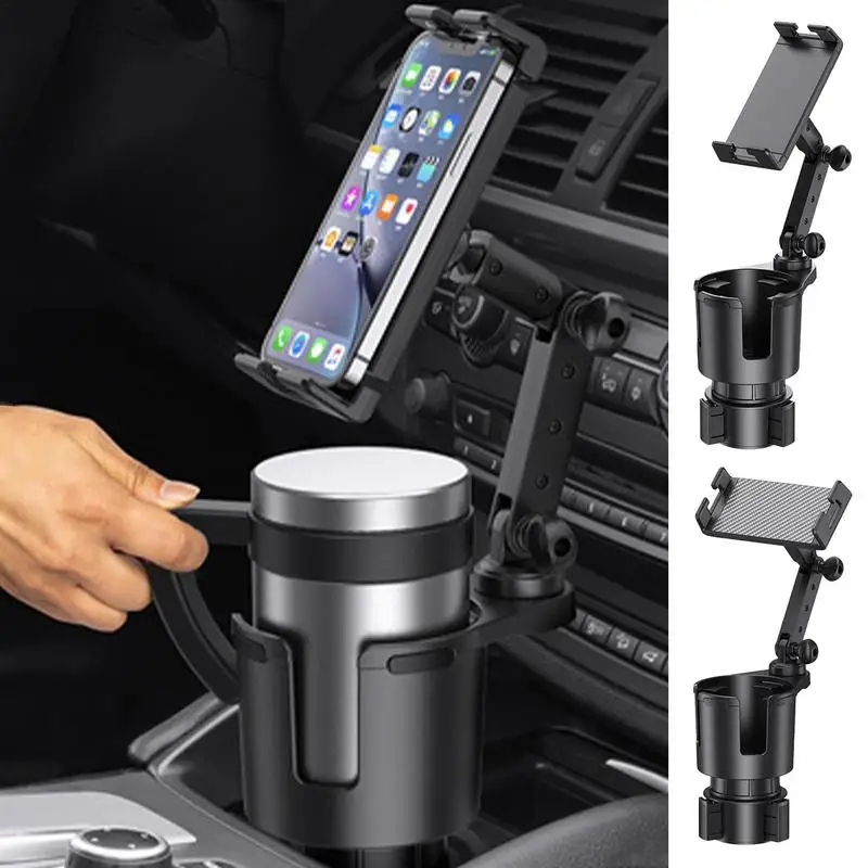 

Car Cup Holder 2in1 Multifunctional Phone Holder Mount Auto Vehicles Water Bottle Cradles Holders Stands Automobile Accessories
