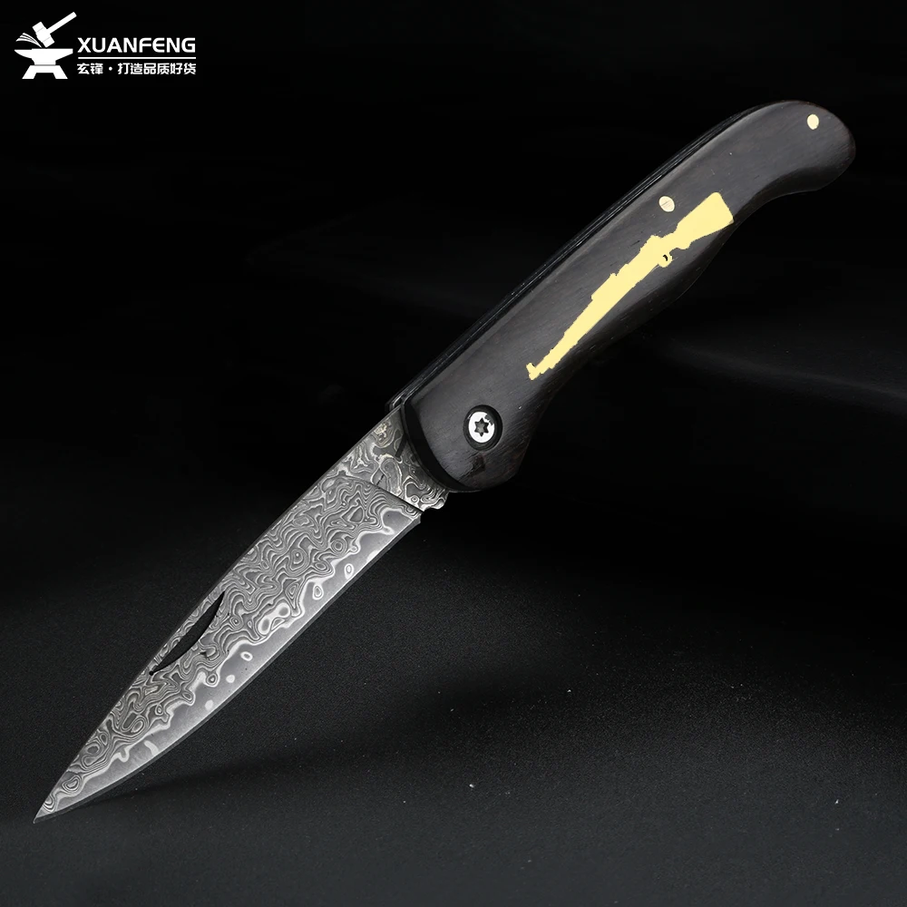 Складной нож XUAN FENG Дамасская сталь VG10