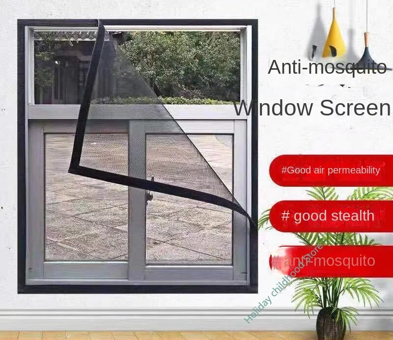 

Self-adhesive screen mesh anti-mosquito dust-proof nano-invisible window screen simple yarn curtain Velcro home punch-free